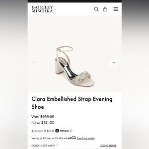 Badgley Mischka Embellished Clara Heels - Soft White size 11